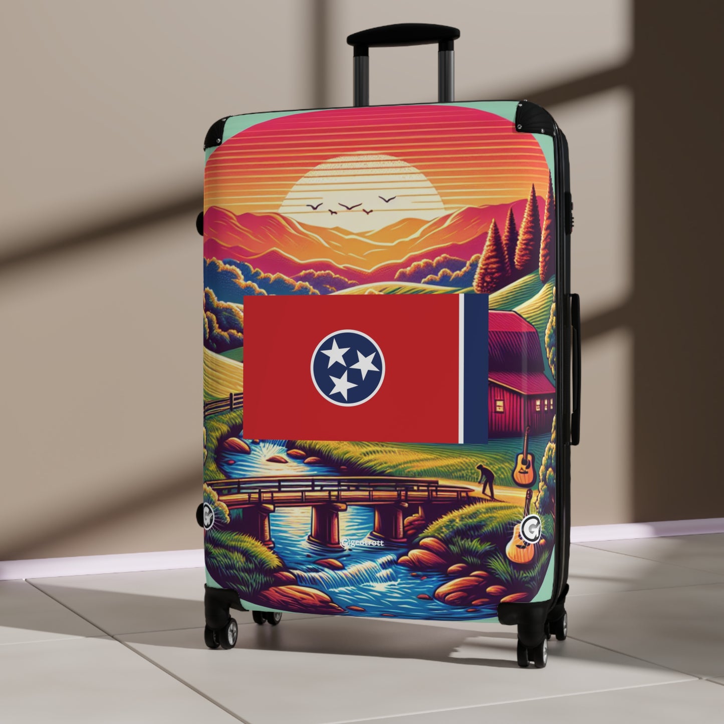 Tennessee Usa State Flags Luggage Bag Rolling Suitcase Spinner