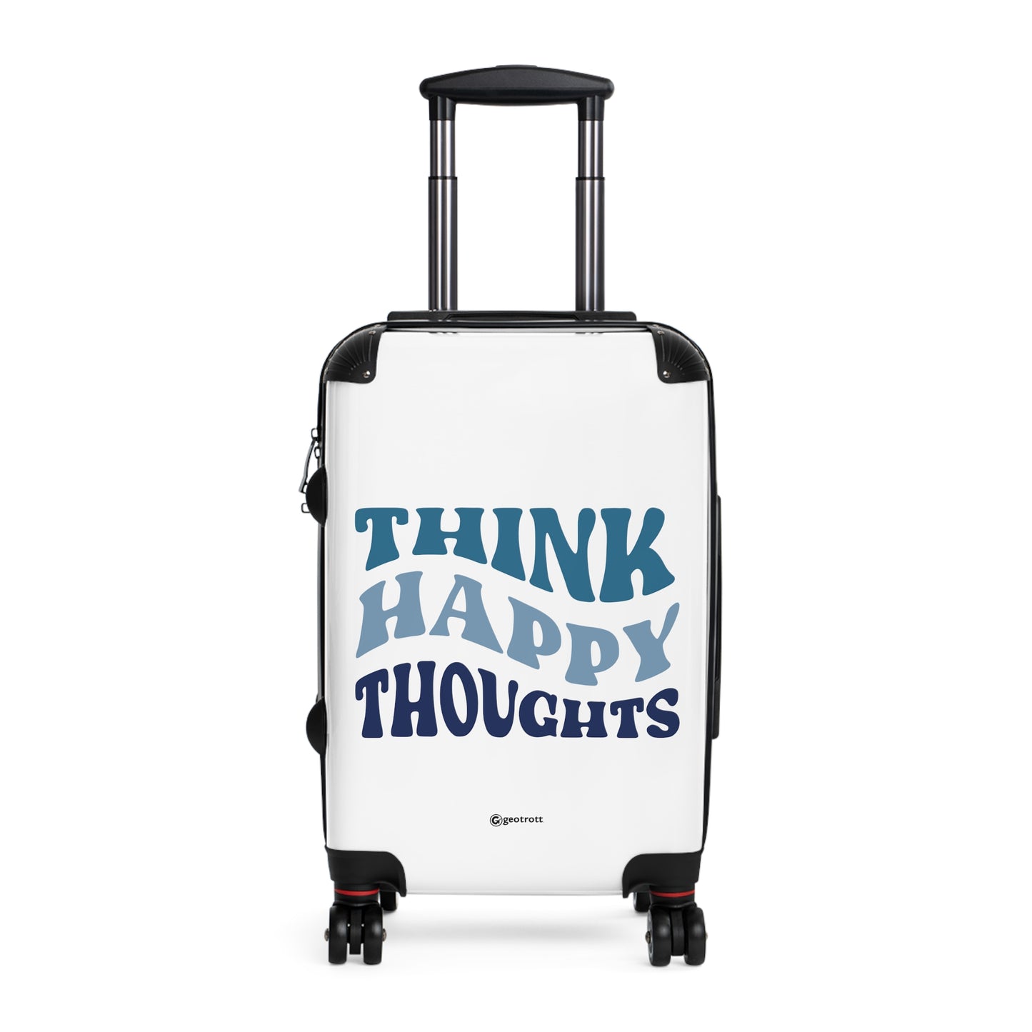 Think Happy Thoughts Emotive Inspirational Luggage Bag Rolling Suitcase Spinner