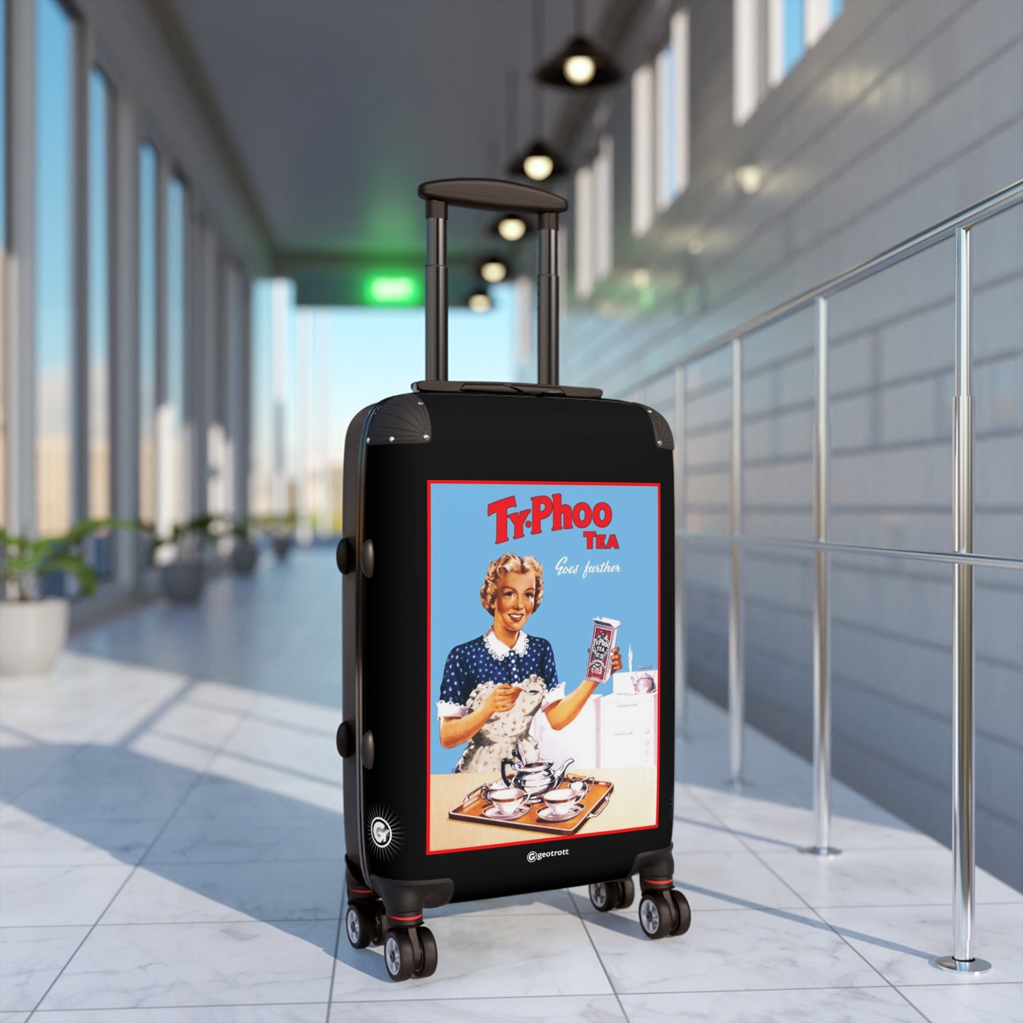 Ty-Phoo Tea Advertising Vintage Posters Retro Ad Luggage Bag Rolling Suitcase Spinner