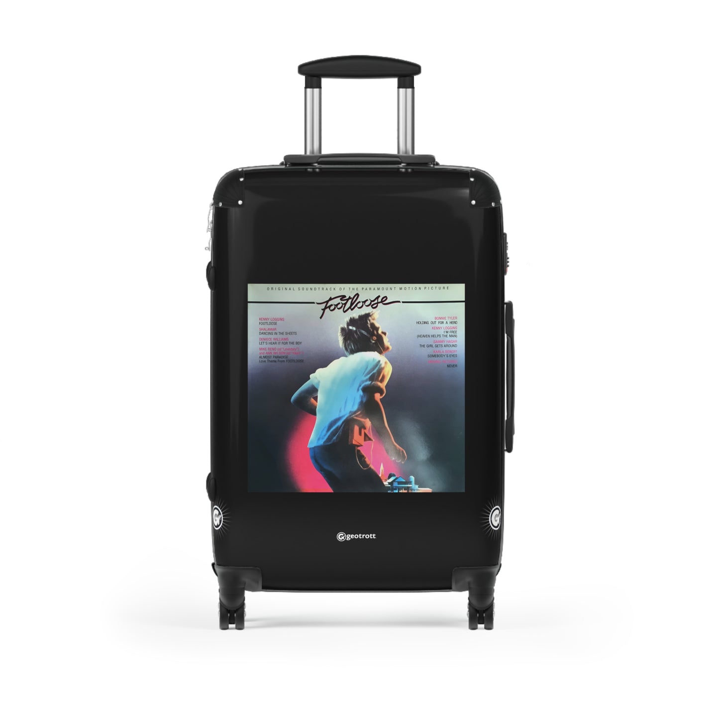 Footloose Movie Soundtrack Eighties Music Album Luggage Bag Rolling Suitcase Spinner