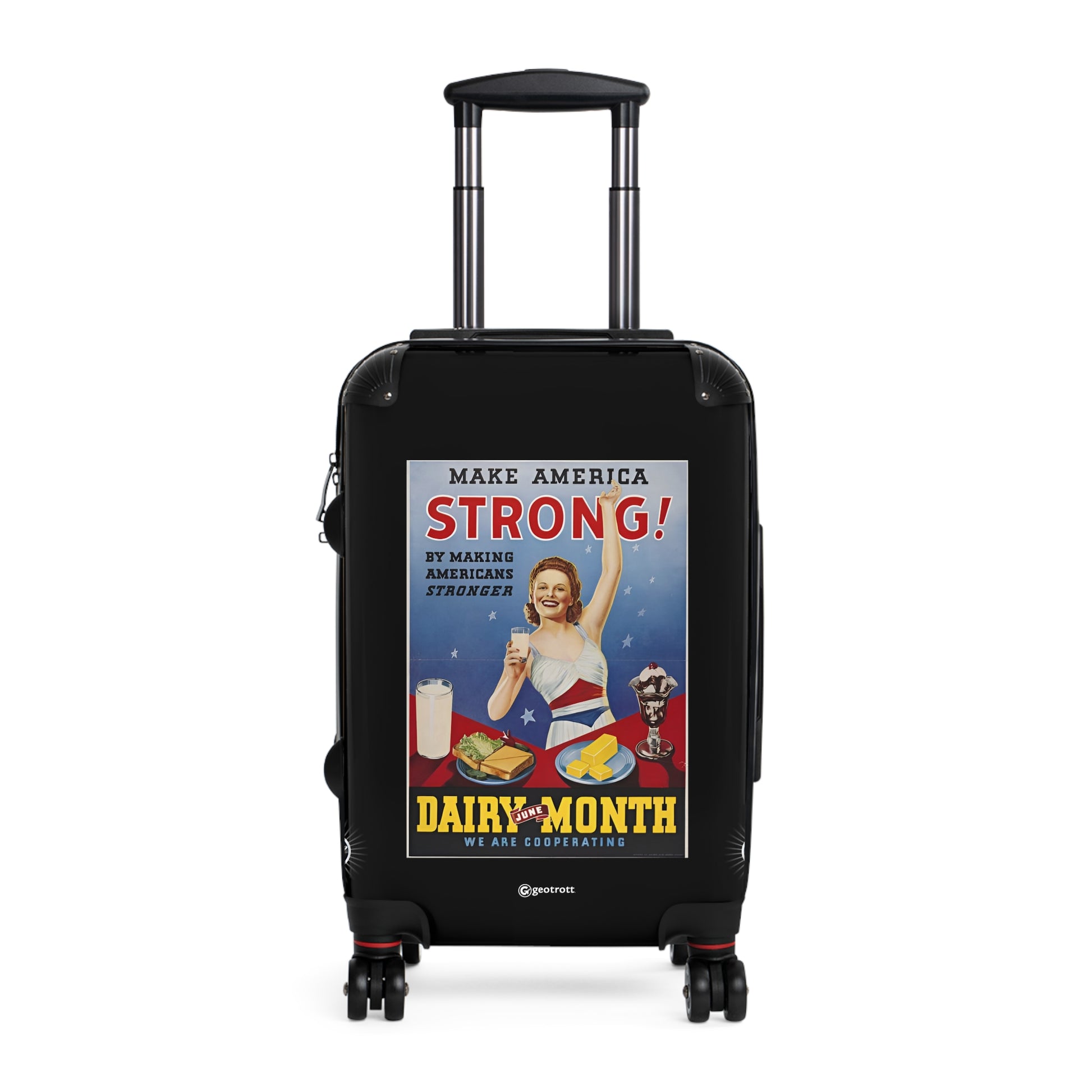 National Dairy Council Make America Strong! By Making Americans Stronger Vintage Posters Retro Ad Luggage Bag Rolling Suitcase Spinner