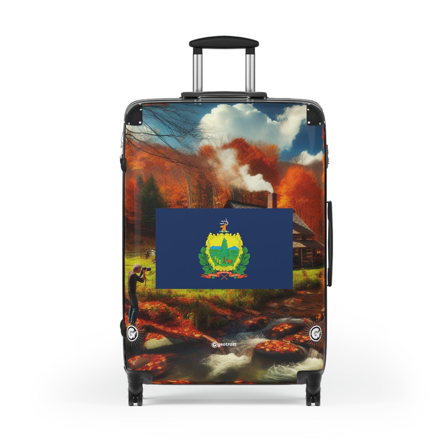 Vermont USA STATE FLAGS Luggage Bag Rolling Suitcase Spinner