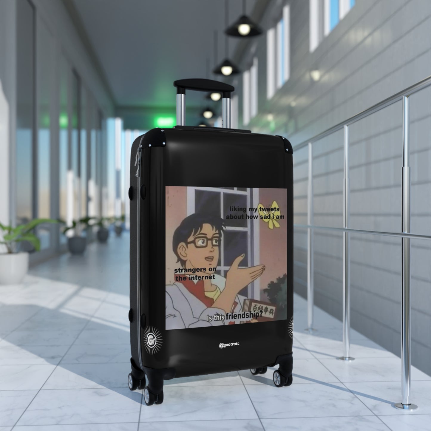 Strangers Liking my Tweets in the Internet MEME Funny Inspirational Luggage Bag Rolling Suitcase Spinner