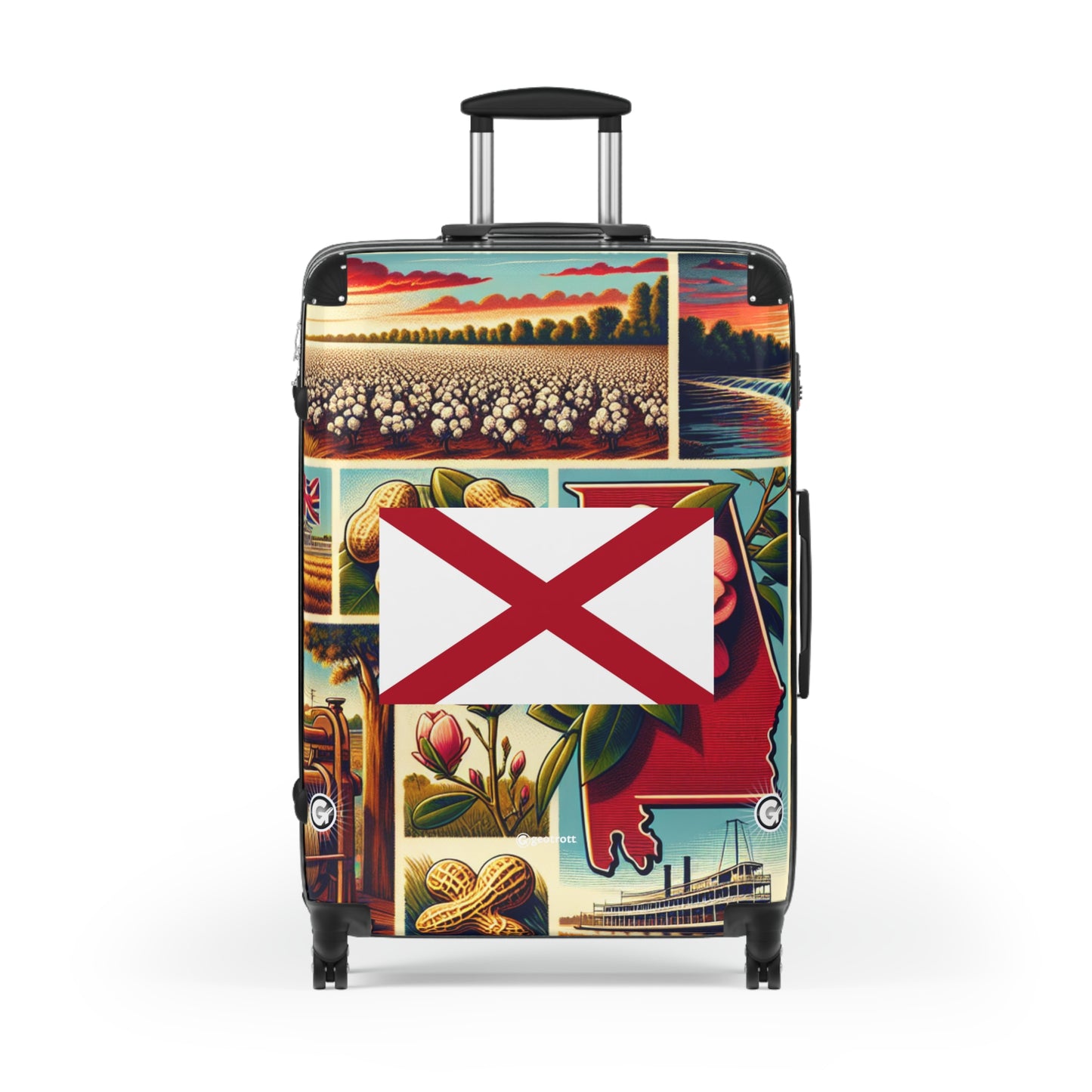 Alabama USA STATE FLAGS Luggage Bag Rolling Suitcase Spinner