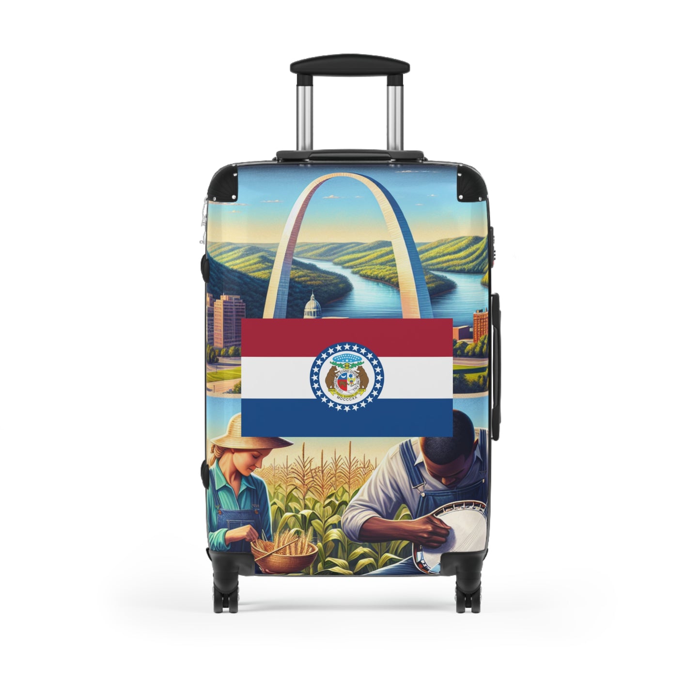 Missouri Usa State Flags Luggage Bag Rolling Suitcase Spinner