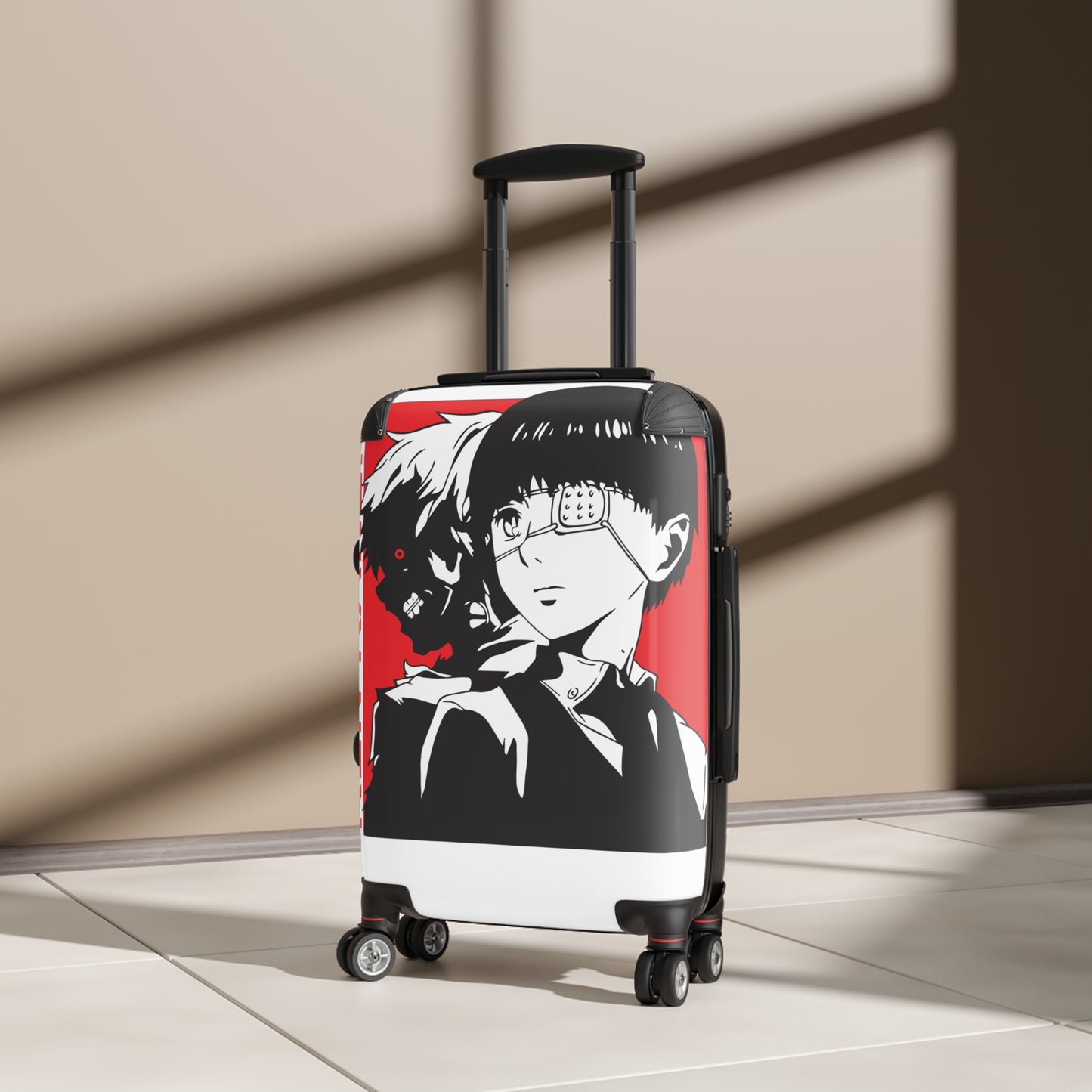 Ken Kaneki: Tokyo Ghoul Anime Portrait, Black And White Manga Art With Red Accents