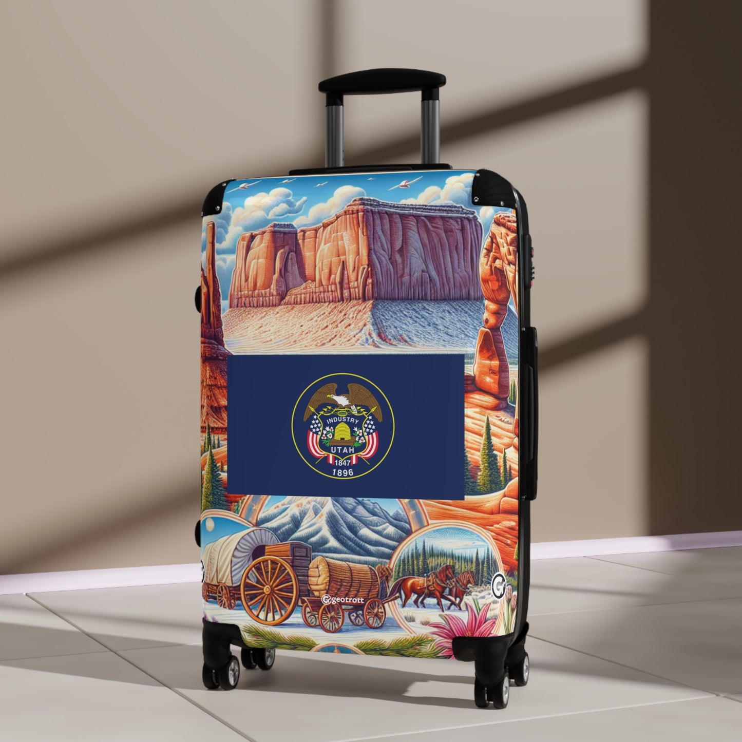 Utah USA STATE FLAGS Luggage Bag Rolling Suitcase Spinner