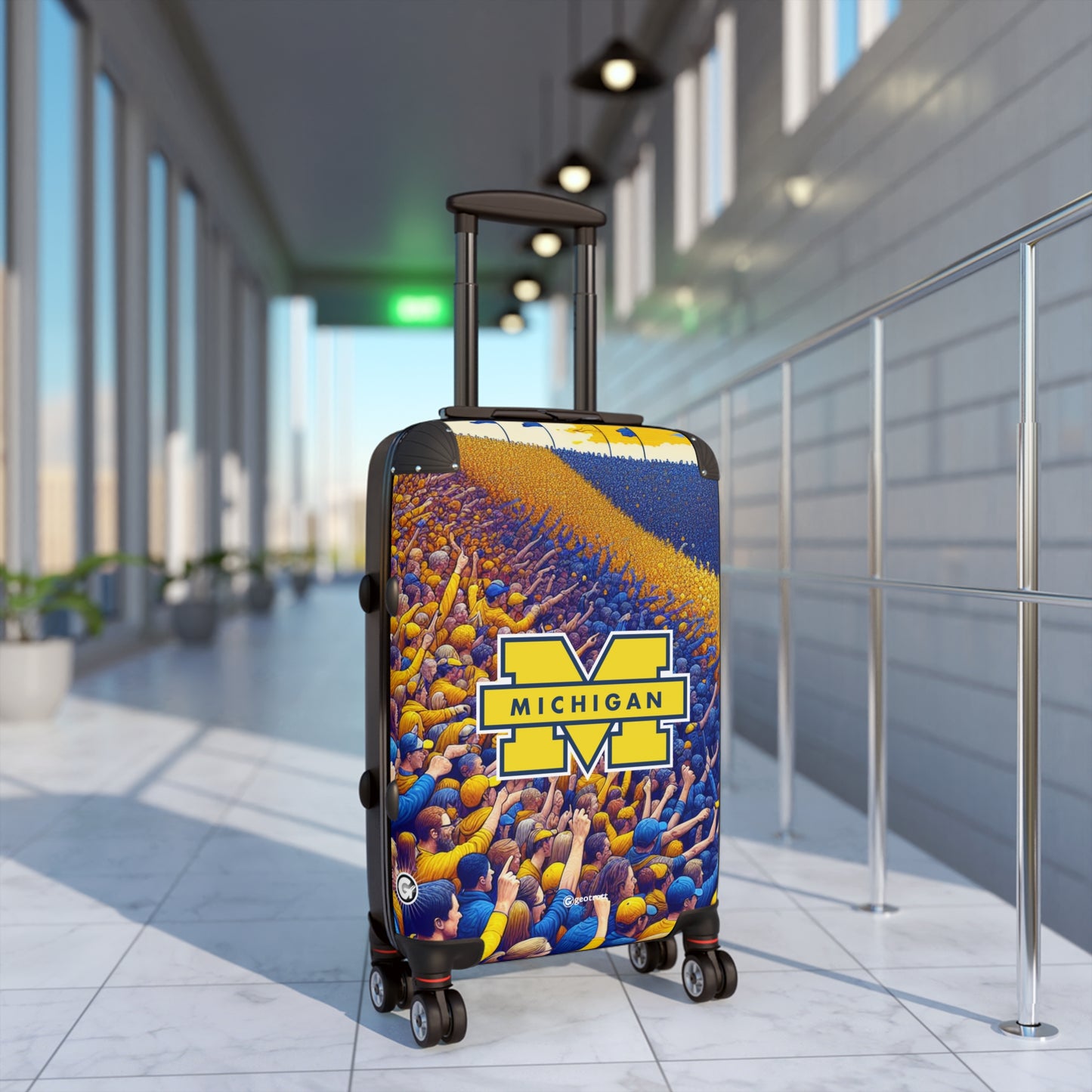 Michigan State Wolverines Football Team College Team Luggage Bag Rolling Suitcase Spinner