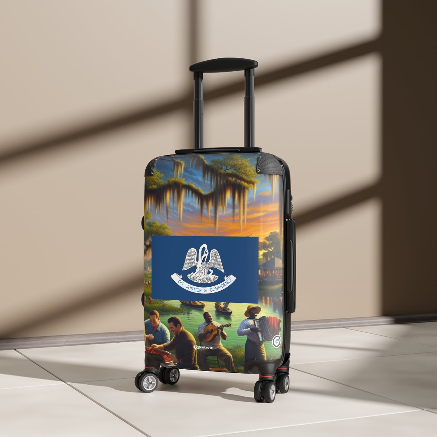 Louisiana Usa State Flags Luggage Bag Rolling Suitcase Spinner
