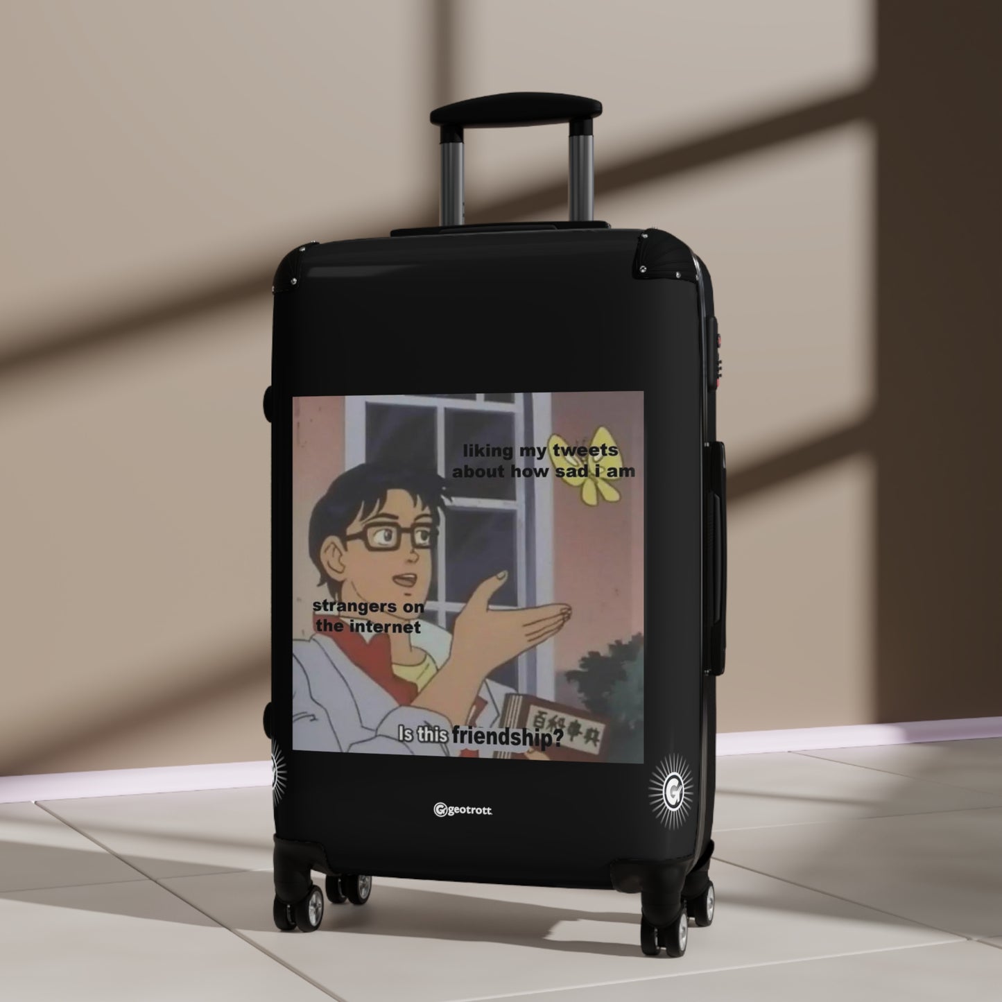 Strangers Liking my Tweets in the Internet MEME Funny Inspirational Luggage Bag Rolling Suitcase Spinner
