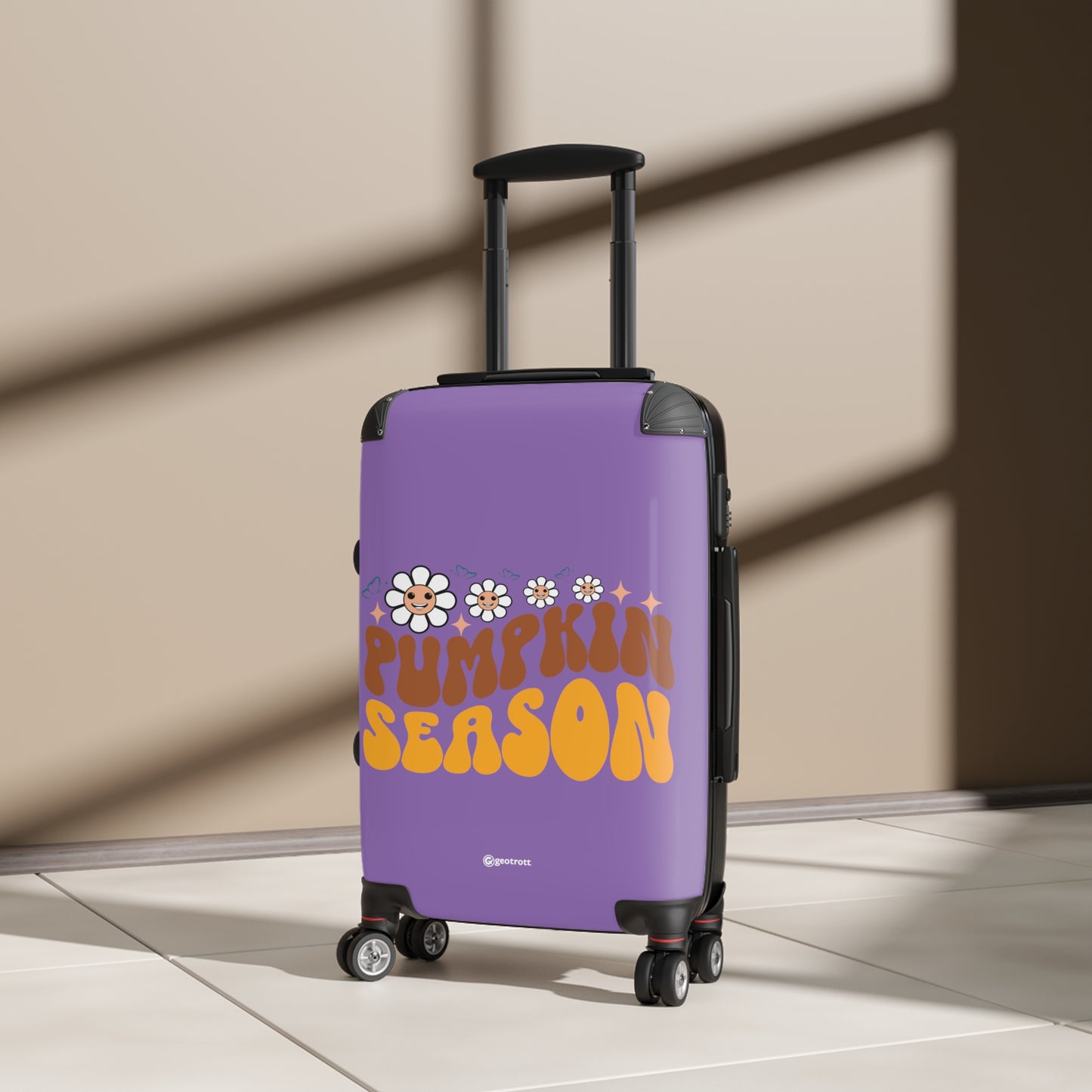 Fall Season Pumpkin Season Luggage Bag Rolling Suitcase Spinner