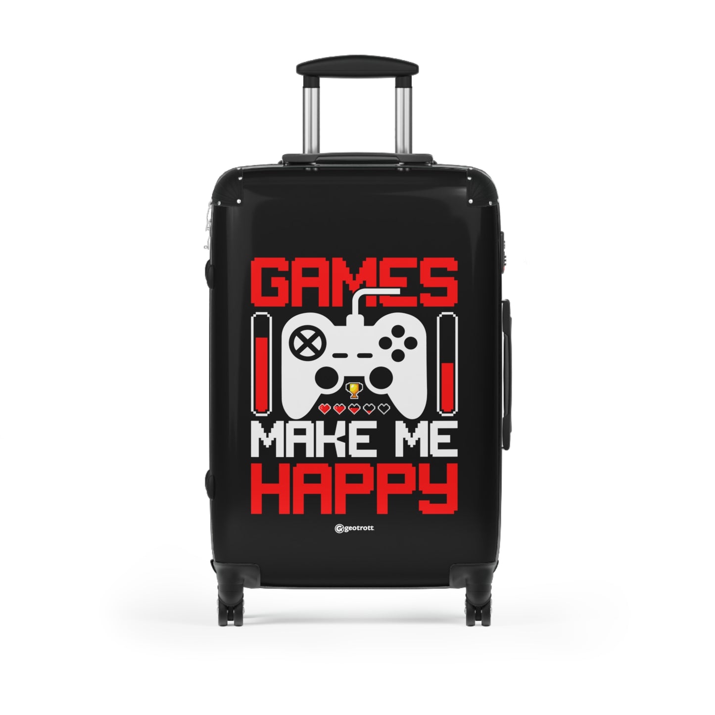 Games Make me Happy Gamer Gaming Suitcase-Bags-Geotrott