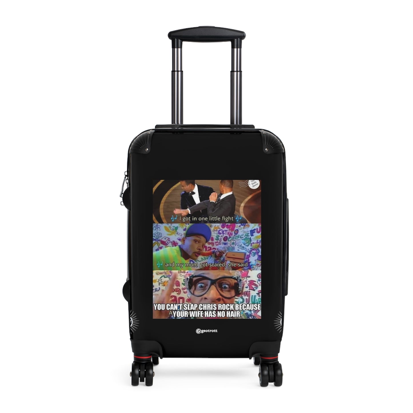 Will Smith Slaps Chris Rock MEME Funny Inspirational Luggage Bag Rolling Suitcase Spinner