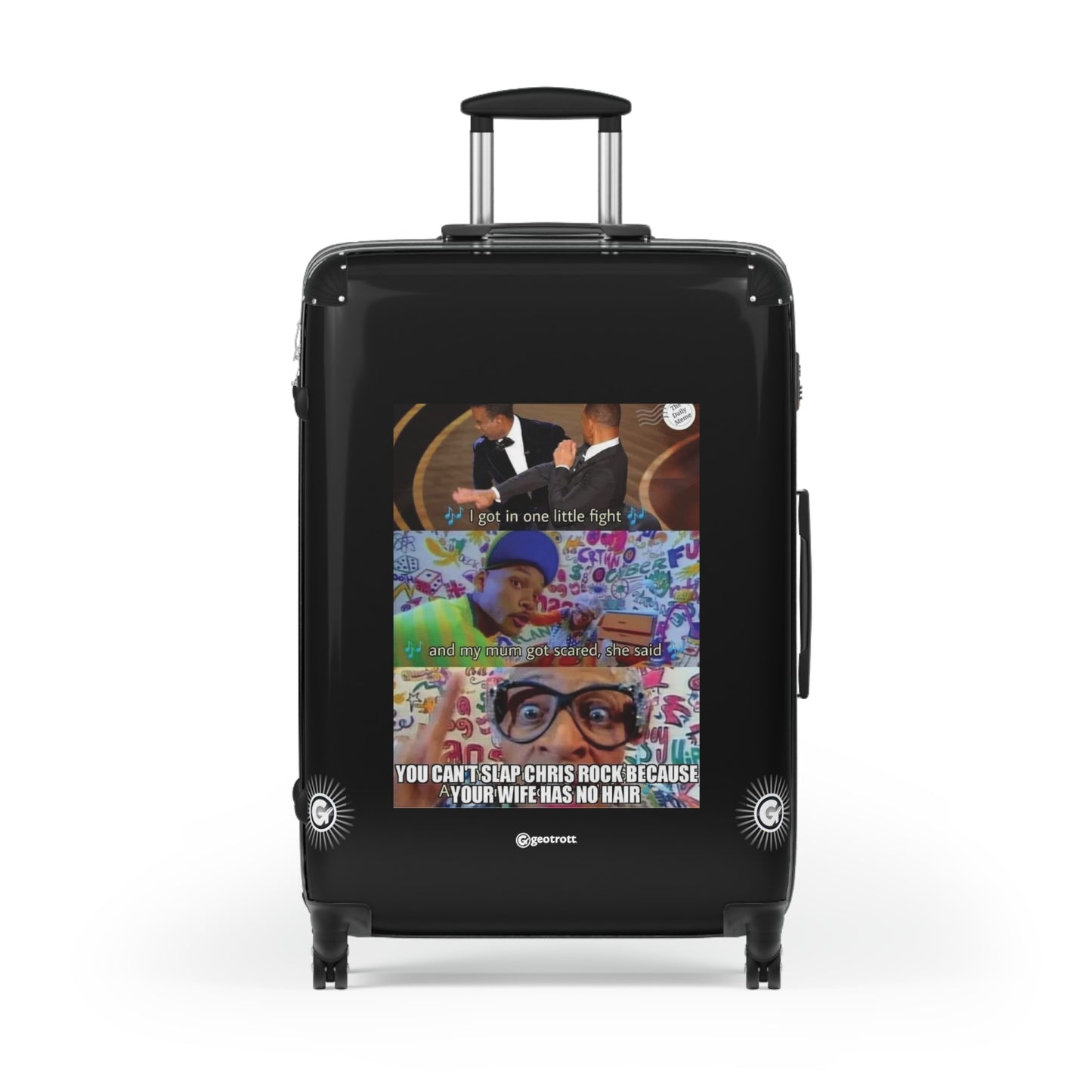 Will Smith Slaps Chris Rock MEME Funny Inspirational Luggage Bag Rolling Suitcase Spinner
