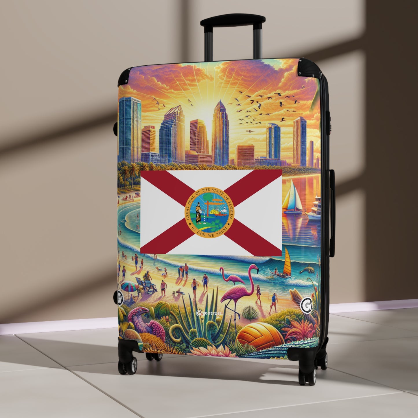 Florida Usa State Flags Luggage Bag Rolling Suitcase Spinner