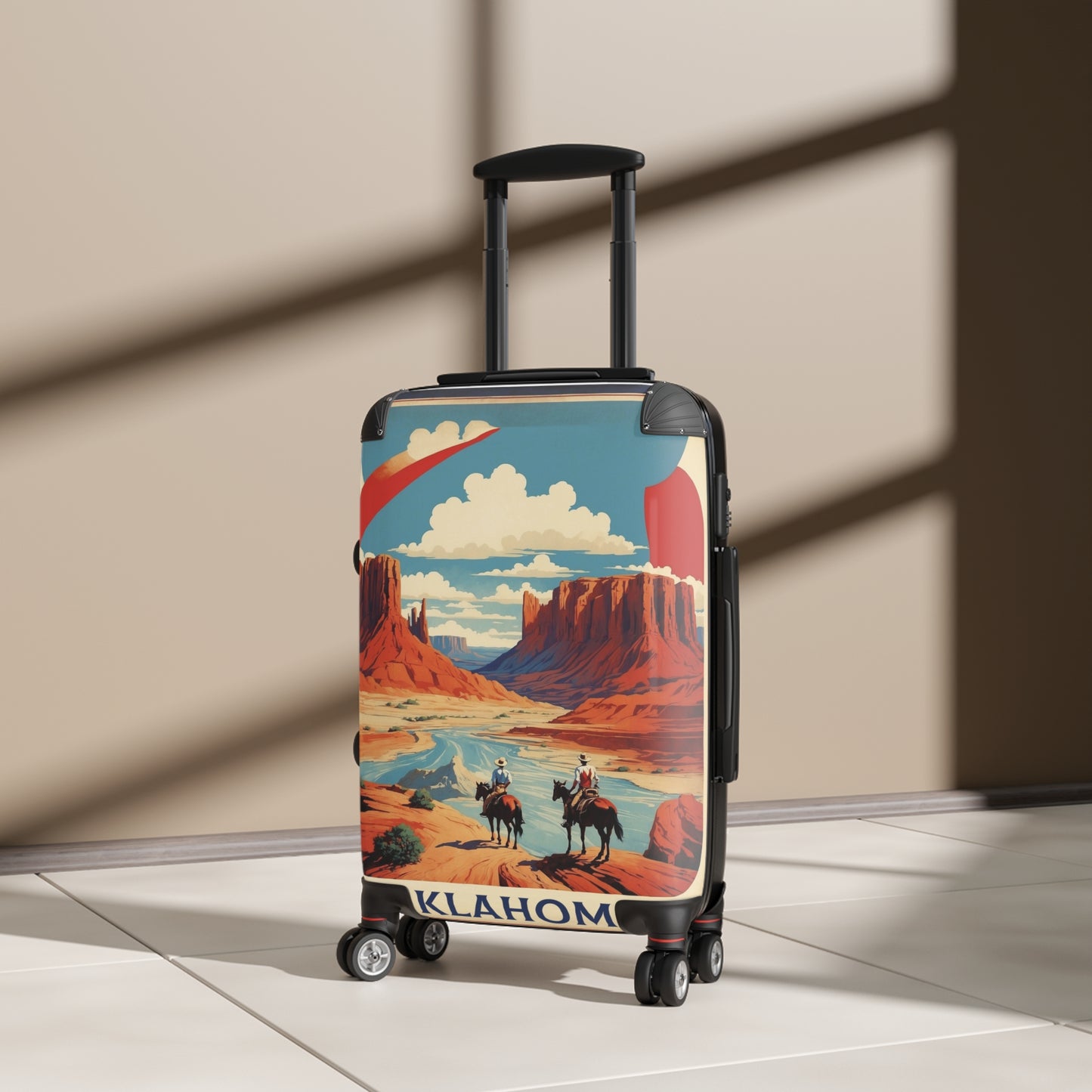 Oklahoma'S Majestic Red Rocks: Vintage Travel Poster, Monument Valley-Inspired Landscape Vintage Travel Poster