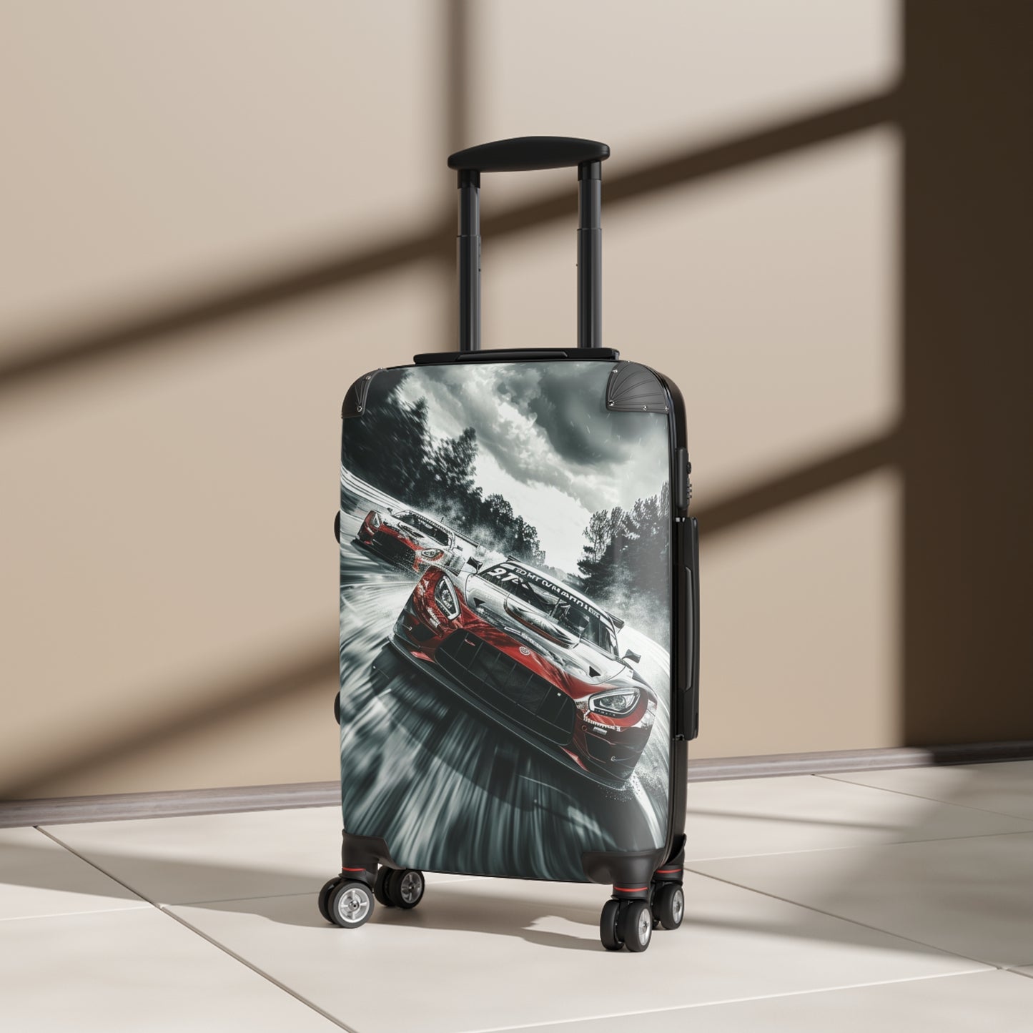 Speed Demon: High-Speed Racing Car, Stormy Track Photography
