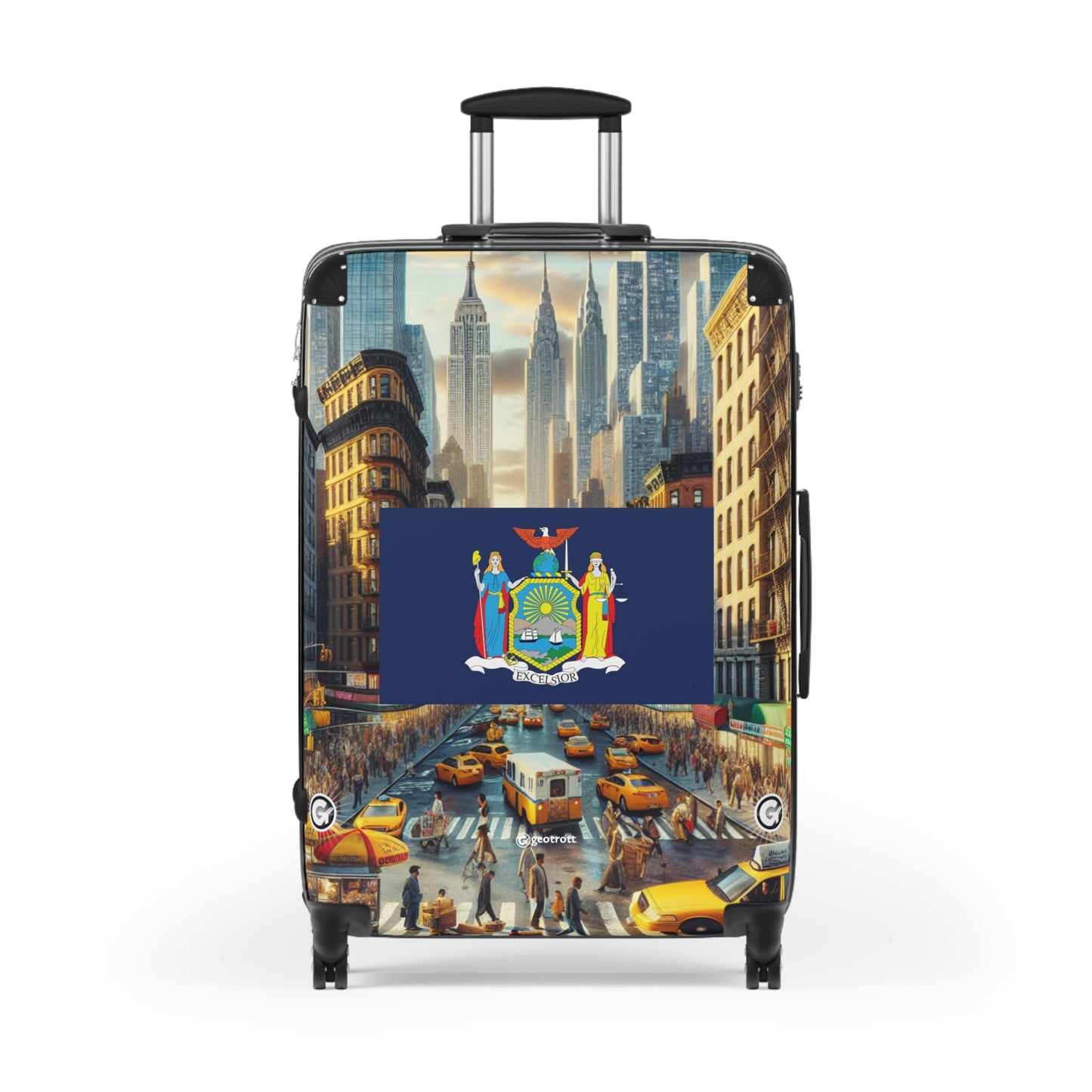 New York USA STATE FLAGS Luggage Bag Rolling Suitcase Spinner
