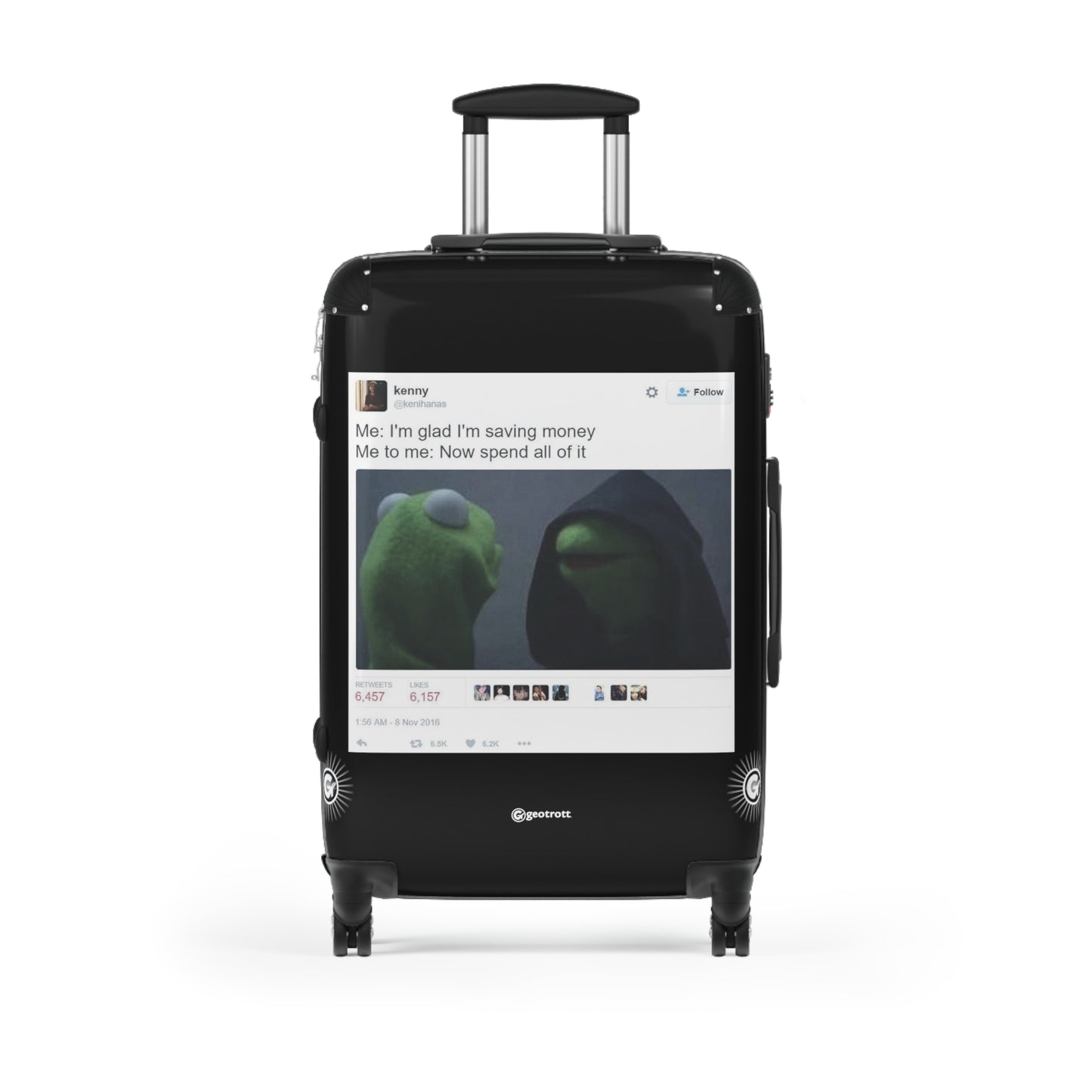 Kermit the Frog Shopping Joke MEME Funny Inspirational Luggage Bag Rolling Suitcase Spinner