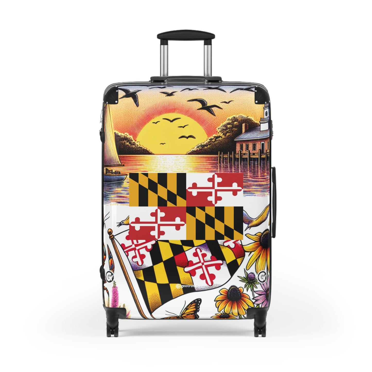 Maryland Usa State Flags Luggage Bag Rolling Suitcase Spinner