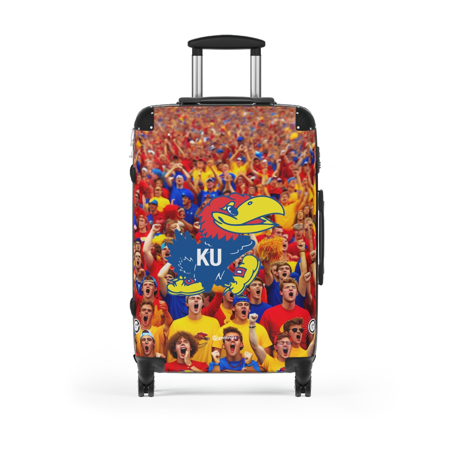 Kansas University Jayhawks College Team Luggage Bag Rolling Suitcase Spinner