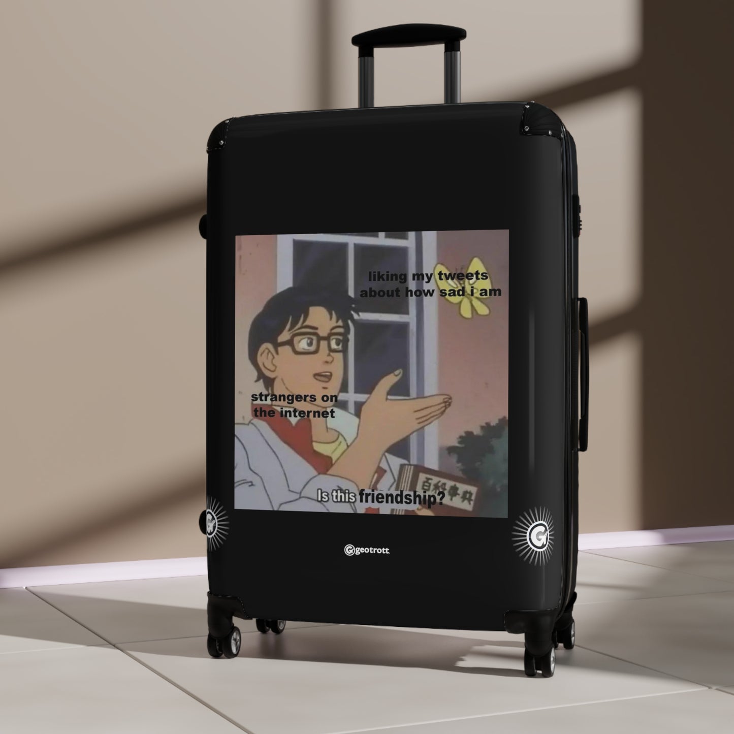 Strangers Liking my Tweets in the Internet MEME Funny Inspirational Luggage Bag Rolling Suitcase Spinner
