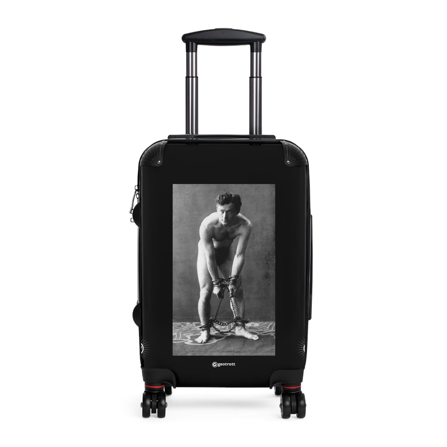 Harry Houdini In Chains 1906 Wily Escape Artist In Handcuff 20Th Century Photos Luggage Bag Rolling Suitcase Spinner