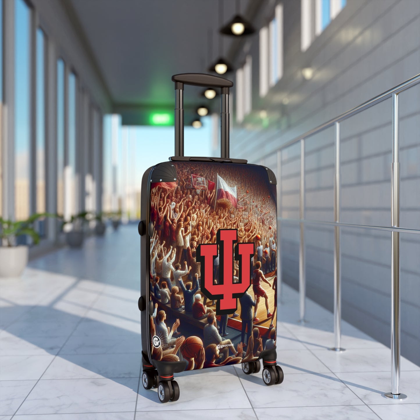 Indiana University Hoosiers Men'S Basketball College Team Luggage Bag Rolling Suitcase Spinner