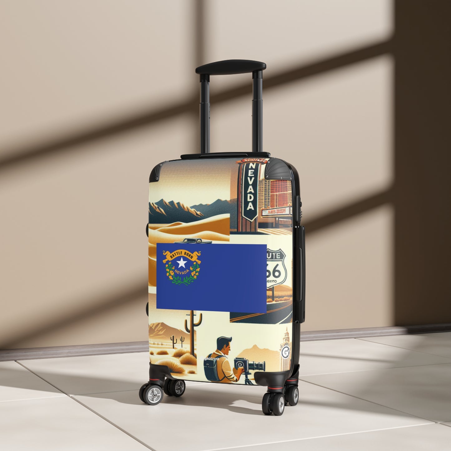 Nevada Usa State Flags Luggage Bag Rolling Suitcase Spinner