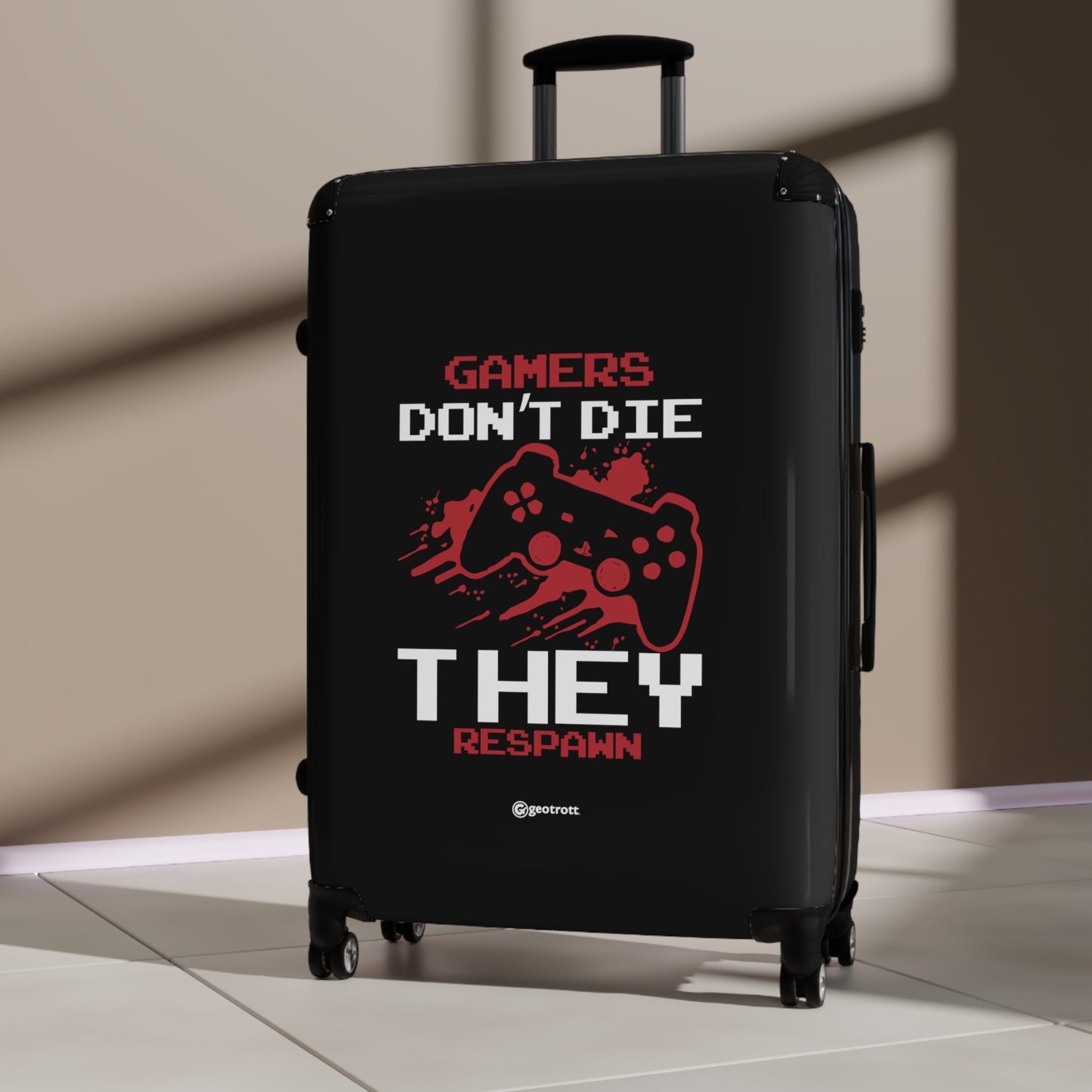 Gamers don't Die they Respawn 2 Gamer Gaming Suitcase-Bags-Geotrott