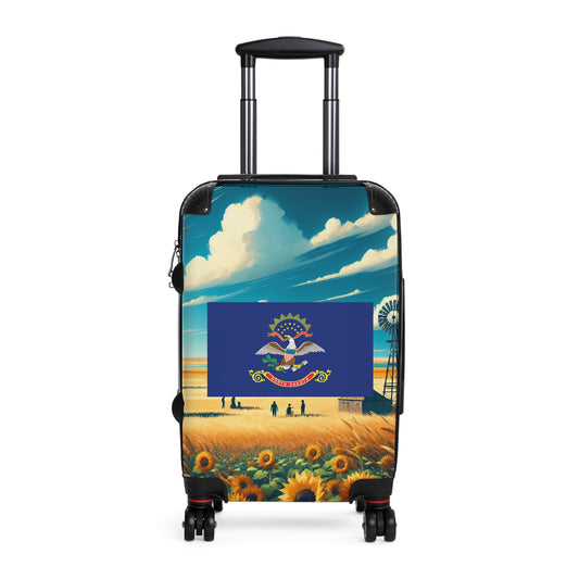 North Dakota Usa State Flags Luggage Bag Rolling Suitcase Spinner