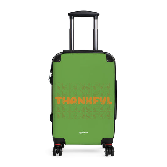 Thankful Thanksgiving Season Green Luggage Bag Rolling Suitcase Spinner