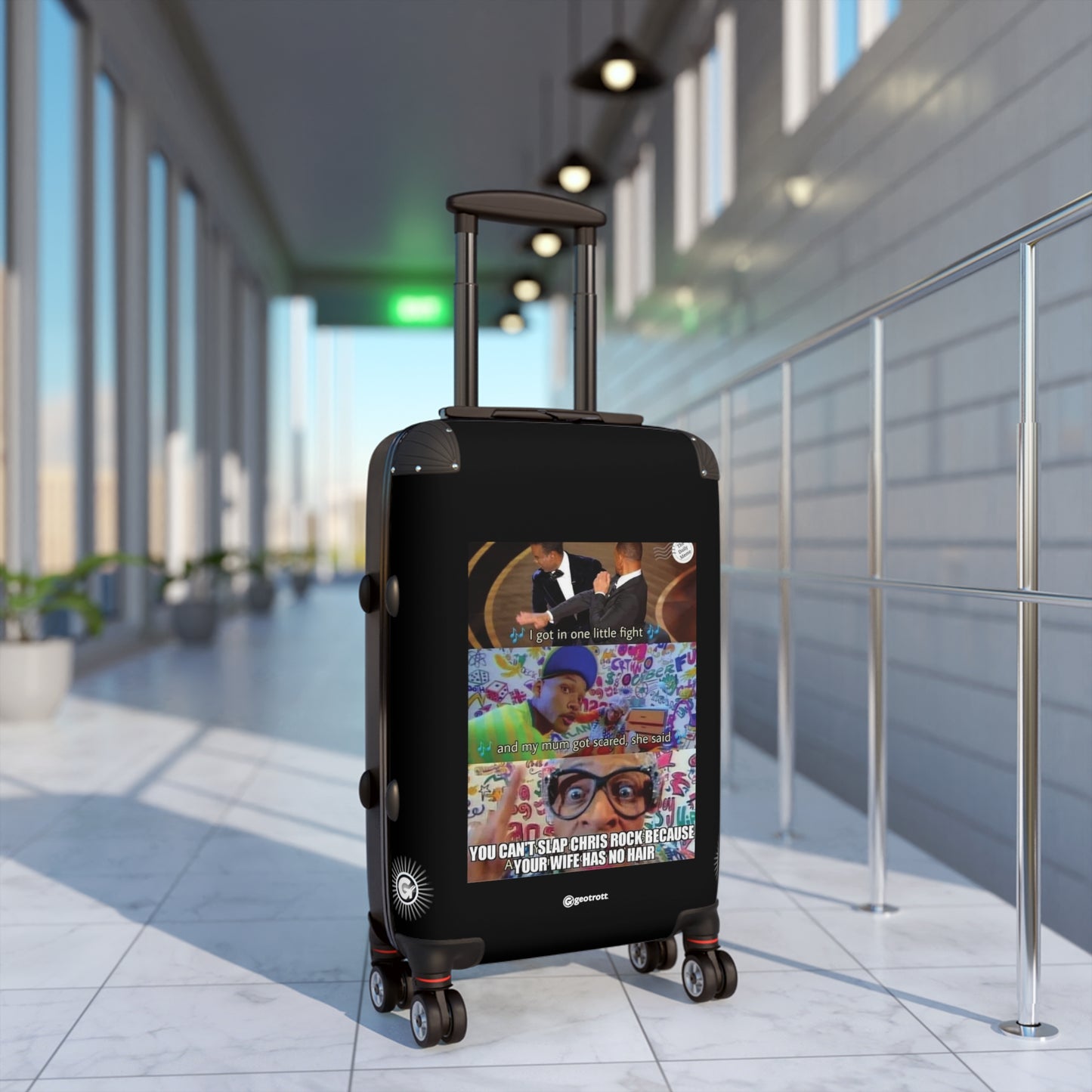 Will Smith Slaps Chris Rock MEME Funny Inspirational Luggage Bag Rolling Suitcase Spinner