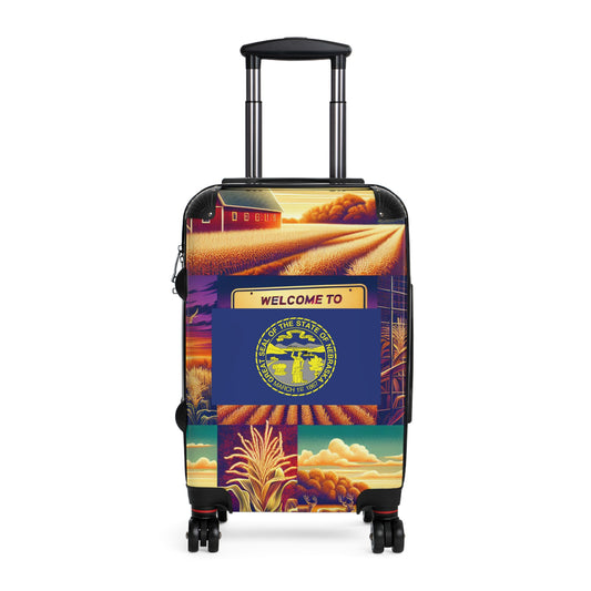 Nebraska Usa State Flags Luggage Bag Rolling Suitcase Spinner