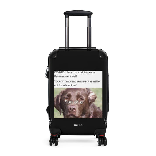 Dog Has Job Interview At Petsmart Store Meme Funny Inspirational Luggage Bag Rolling Suitcase Spinner