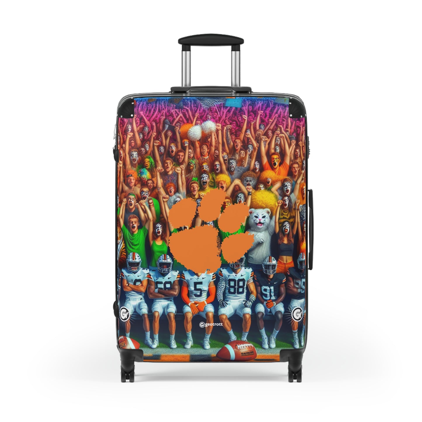 Clemson Tigers Football Team University College Teams Luggage Bag Rolling Suitcase Spinner