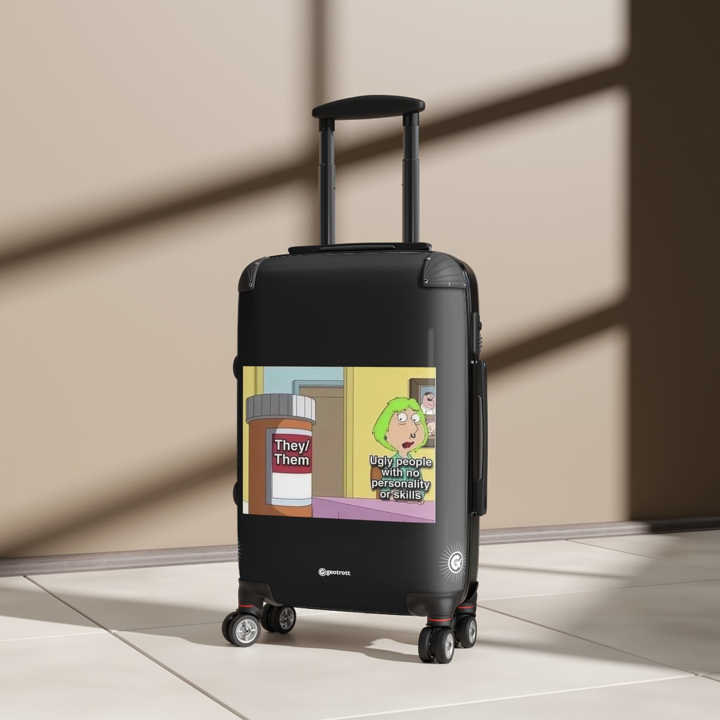 Ugly People with no Personality They Them MEME Funny Inspirational Luggage Bag Rolling Suitcase Spinner