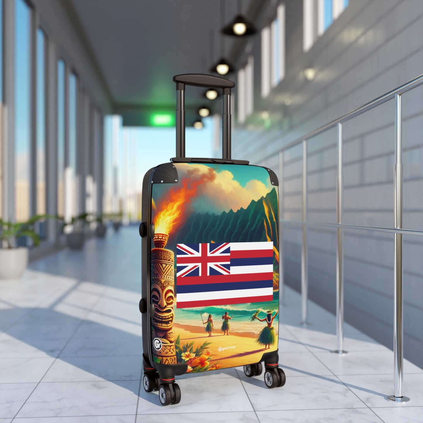 Hawaii Usa State Flags Luggage Bag Rolling Suitcase Spinner