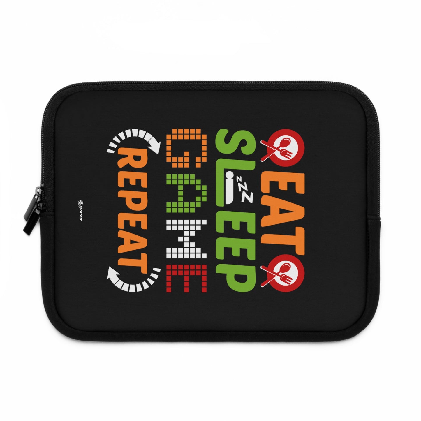 Eat Sleep Game Repeat 2 Gamer Gaming Lightweight Smooth Neoprene Laptop Sleeve