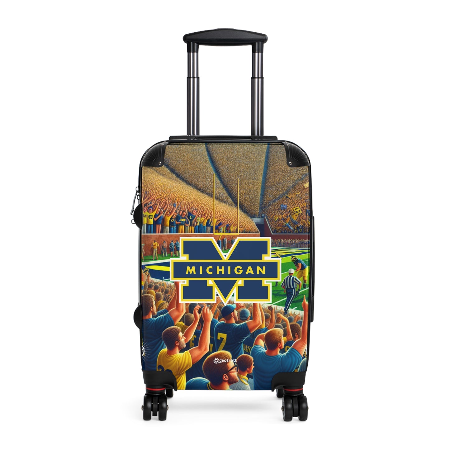 Michigan University Wolverines Football Team Luggage Bag Rolling Suitcase Spinner