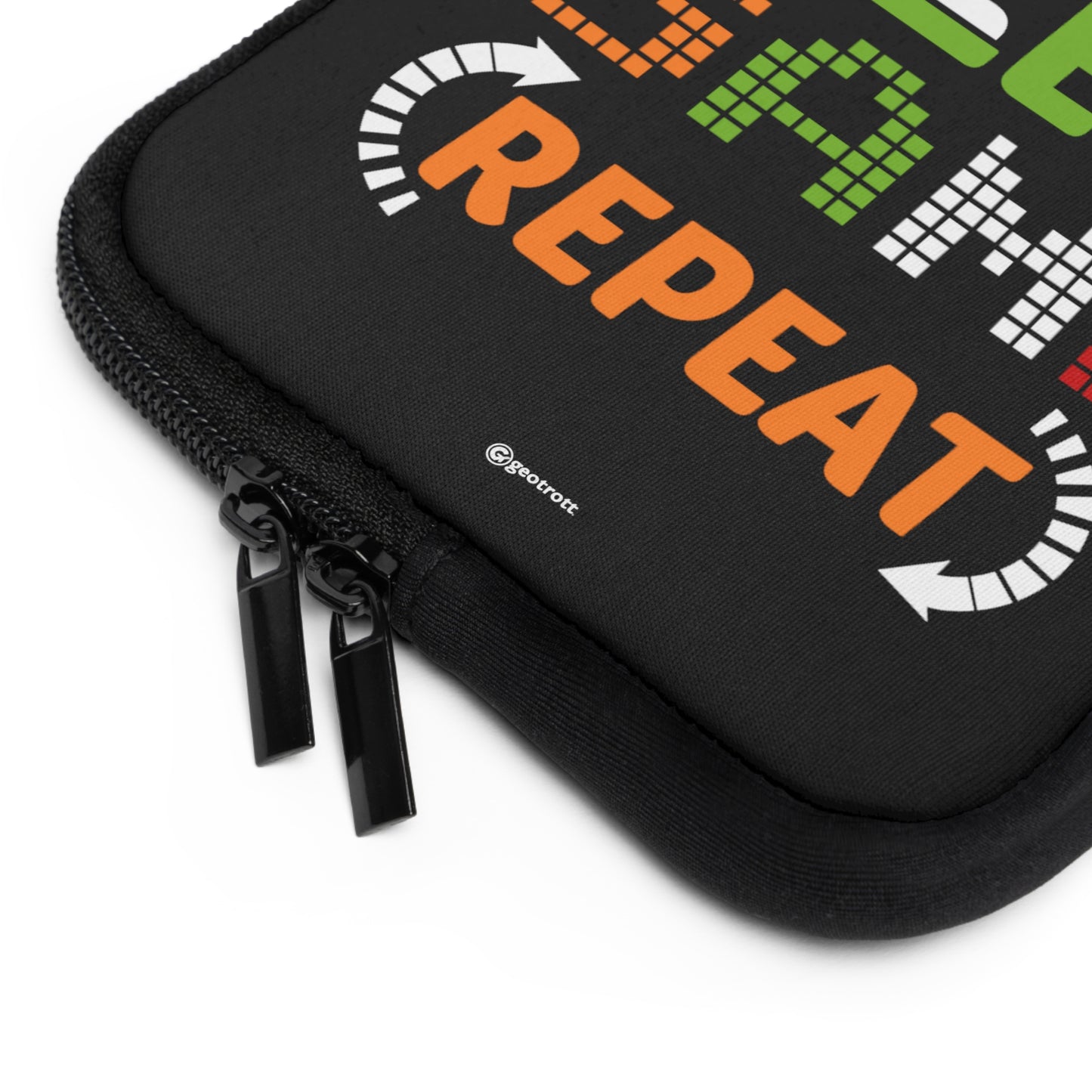 Eat Sleep Game Repeat 2 Gamer Gaming Lightweight Smooth Neoprene Laptop Sleeve