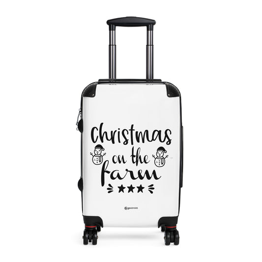 Christmas Season Christmas On The Farm Luggage Bag Rolling Suitcase Spinner