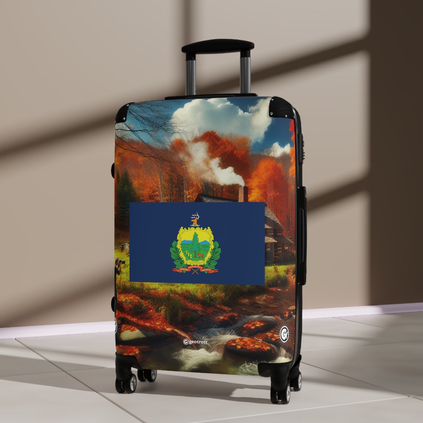 Vermont USA STATE FLAGS Luggage Bag Rolling Suitcase Spinner