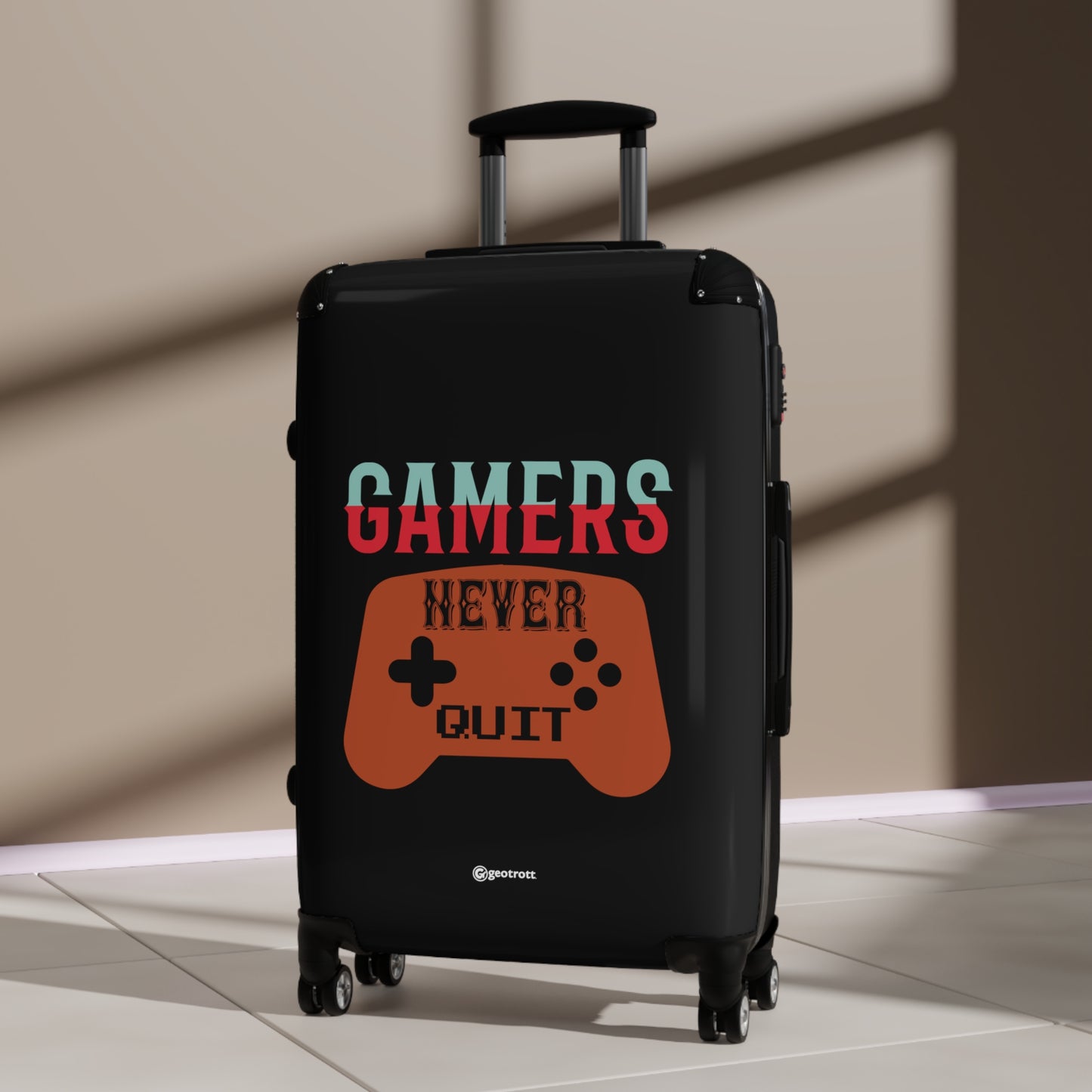 Gamers Never Quit 2 Gamer Gaming Suitcase-Bags-Geotrott