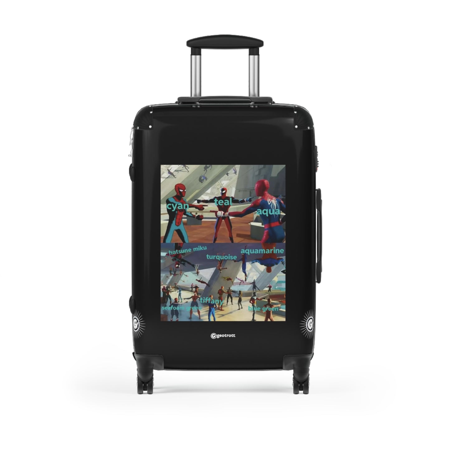 Spiderman Pointing Three Jokes MEME Funny Inspirational Luggage Bag Rolling Suitcase Spinner
