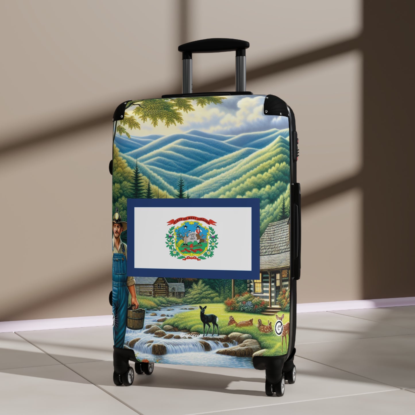 West Virginia USA STATE FLAGS Luggage Bag Rolling Suitcase Spinner