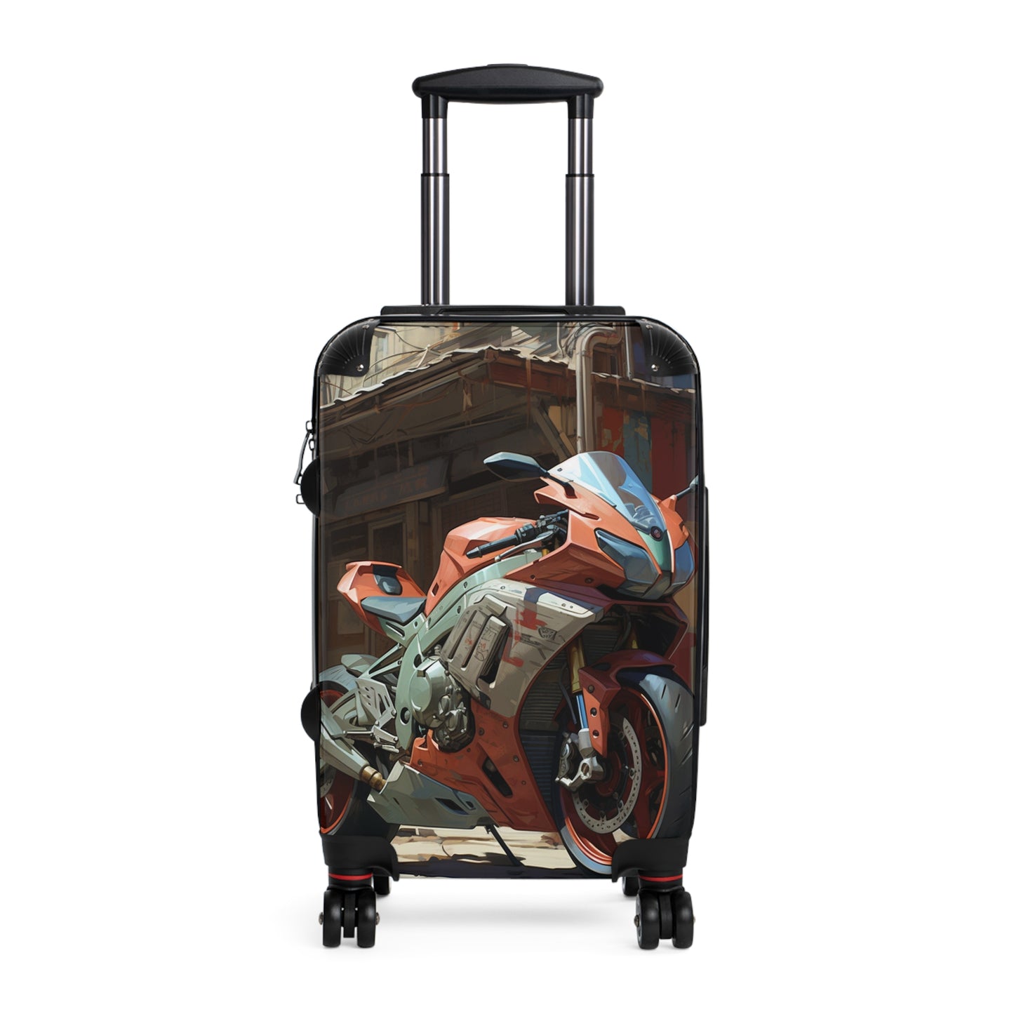 Urban Contrast: Sleek Motorcycle In Gritty City, Modern Design Meets Street Culture