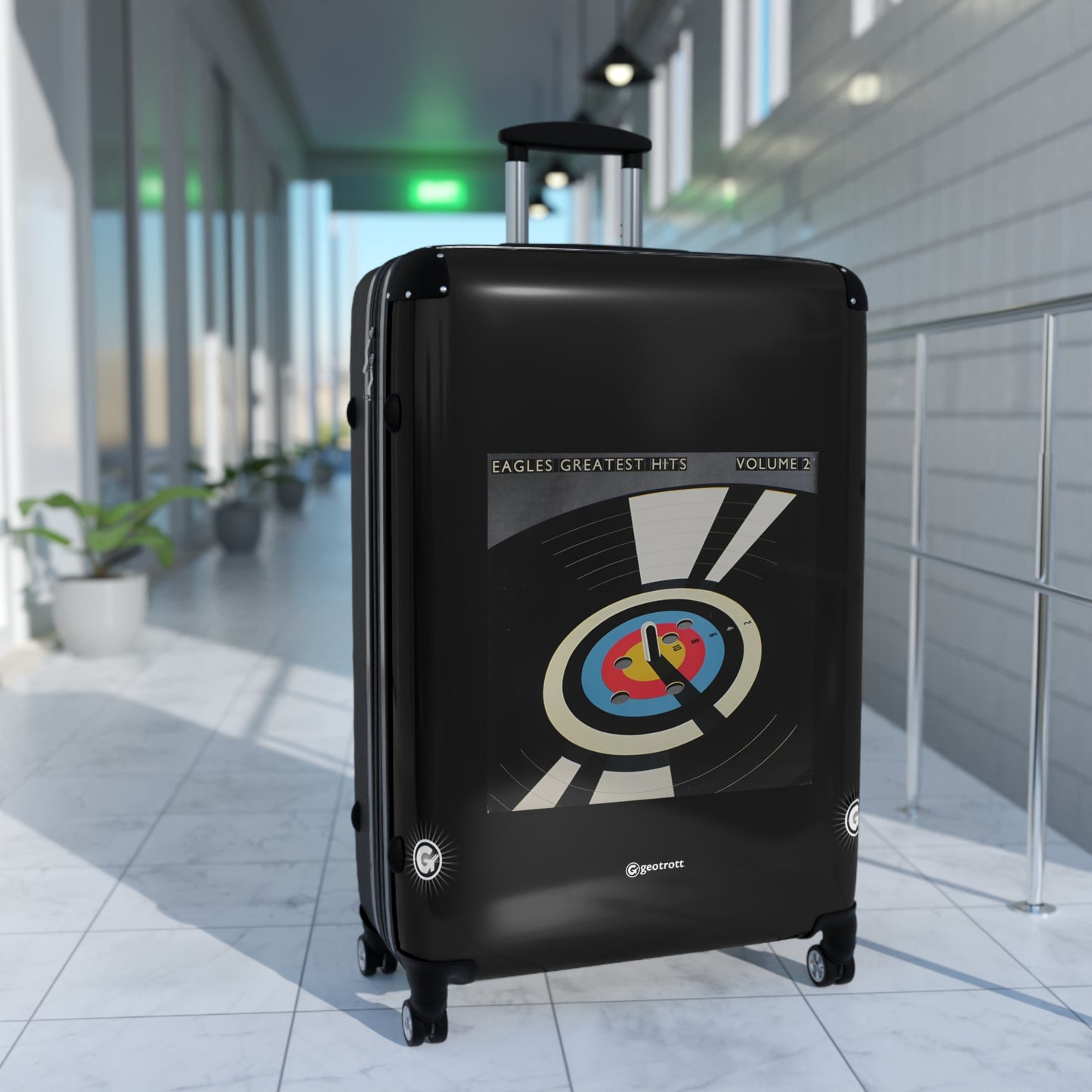 Eagles Greatest Hits Volume 2 Eighties Music Album Luggage Bag Rolling Suitcase Spinner