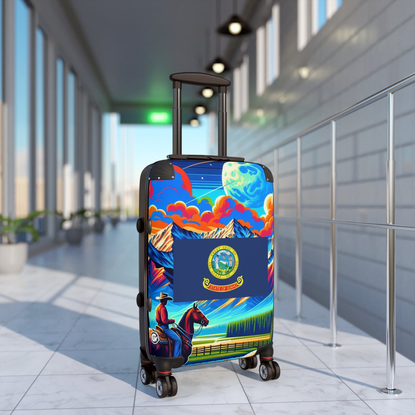 Idaho Usa State Flags Luggage Bag Rolling Suitcase Spinner