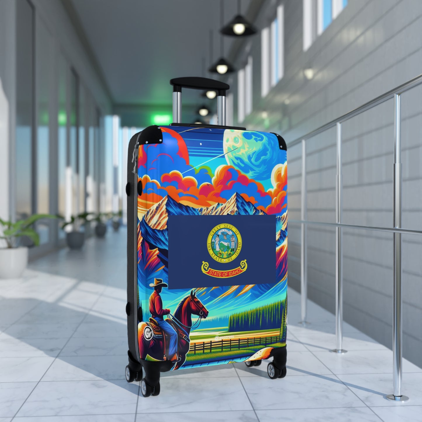 Idaho Usa State Flags Luggage Bag Rolling Suitcase Spinner